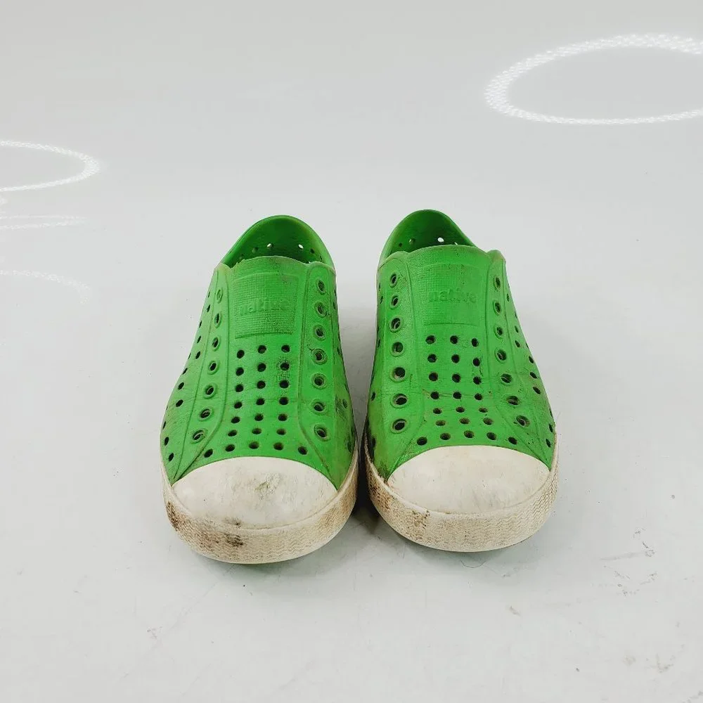 Native Boy's‎ Green Jefferson Slip On Casual Water Sneaker Shoes Size 12